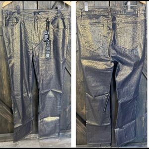 Tru Luxe Metallic Pebble Straight Leg Jeans - Size 14/32 - NWT
